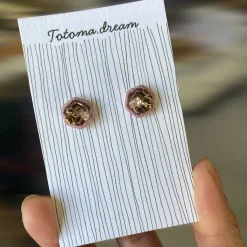 Crystal Embroidery Earrings (Hexagon)