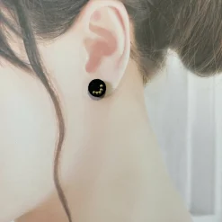 Crystal Embroidery Earrings (Mini circle)