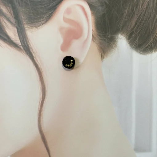 Crystal Embroidery Earrings (Mini circle)