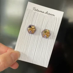 Crystal Embroidery Earrings (Large Hexagon)