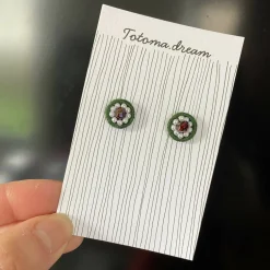 Crystal Embroidery Earrings (Mini circle)