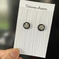 Crystal Embroidery Earrings (Mini circle)
