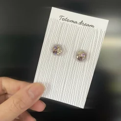 Crystal Embroidery Earrings (Hexagon)