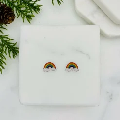 Cute Rainbow Cloud Stud Earrings | Handmade Joy | Art & Soul