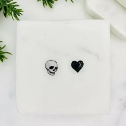 Cute Skull & Heart Mismatched Earrings | Art & Soul