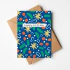 Dark Blue Abstract Happy Birthday Card