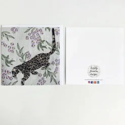 Dove Grey Leopard Greetings Card