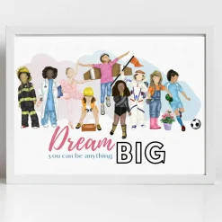Dream Big - You can be anything Poster (girls)