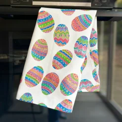 Easter Eggs Organic Cotton Tea Towel