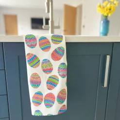 Easter Eggs Organic Cotton Tea Towel