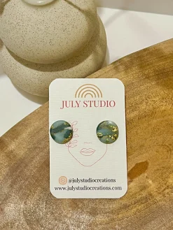 Emerald No. 5 - Handmade Polymer Clay Earrings