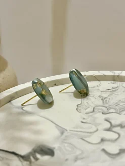 Emerald No. 5 - Handmade Polymer Clay Earrings