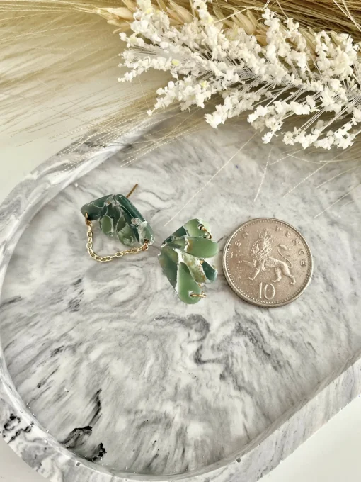 Emerald No. 2 - Handmade Polymer Clay Earrings