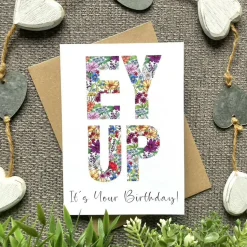 Ey Up Floral Greetings Card