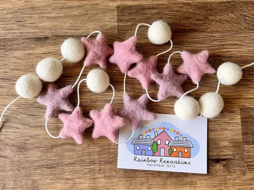 Felted Star Garland