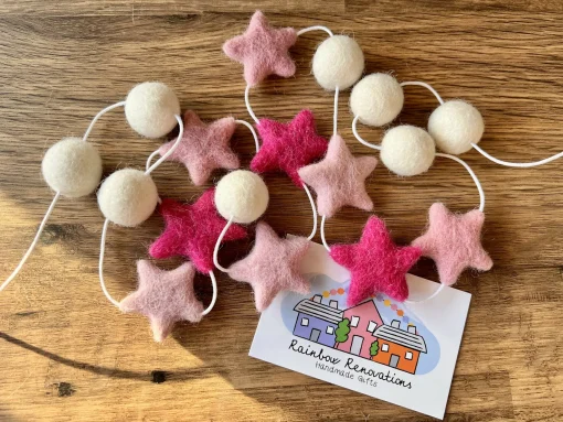 Felted Star Garland