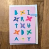 Floral Birthday card - pale pink