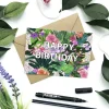 Floral Burst Happy Birthday Card