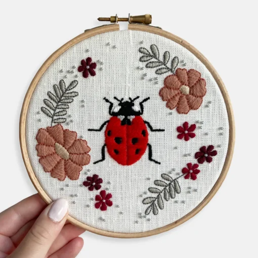 Floral Ladybird Embroidery Kit | Easy Craft Project | Art & Soul