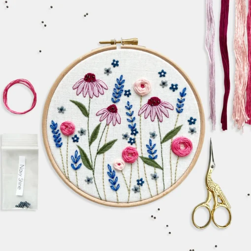 Flower Border Embroidery Kit