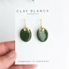 Forest Green & Gold Dangle Earrings