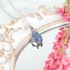 Forget Me Not Deep Teardrop Necklace Silver Plated