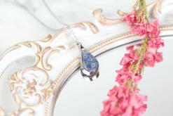 Forget Me Not Deep Teardrop Necklace Silver Plated