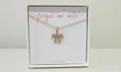 Forget Me Not Gold Plated Turtle Necklace