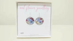 Forget Me Not, Heather and Lace Flower Sterling Silver Earrings