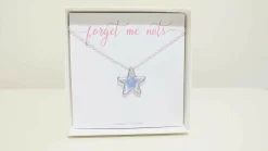 Forget Me Not Silver Plated Star Necklace