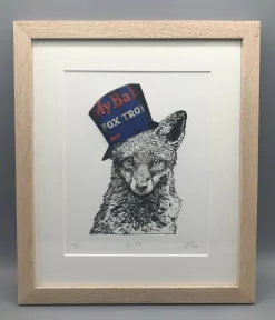 Fox Trot (4/15) Limited Edition Dry Point with Applied Chine Colle Vin