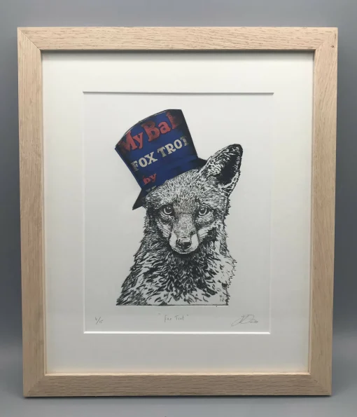 Fox Trot (4/15) Limited Edition Dry Point with Applied Chine Colle Vin