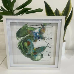 Framed Butterflies - Mixed Media