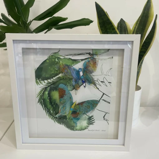Framed Butterflies - Mixed Media