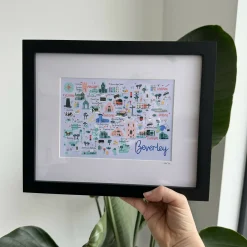 Framed 5x7” ‘Beverley’ Map Art Print