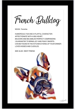 French Bulldog - Definition Quote Framed Artwork.