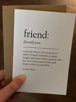 Friend Definition Card