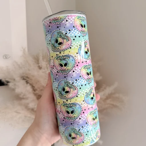 Funky Alien Too Cute For This World 20oz Stainless Steel Tumbler