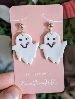 Ghost - Halloween Ghost Clay Earrings (various designs available)
