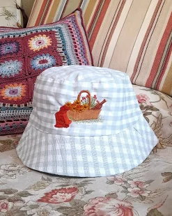 Gingham Embroidered Picnic Bucket Hat
