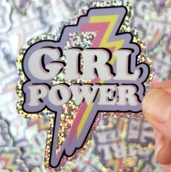 Girl Power Glitter Sticker
