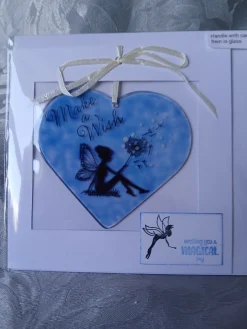 Glass Heart 'Make A Wish' Card and gift.