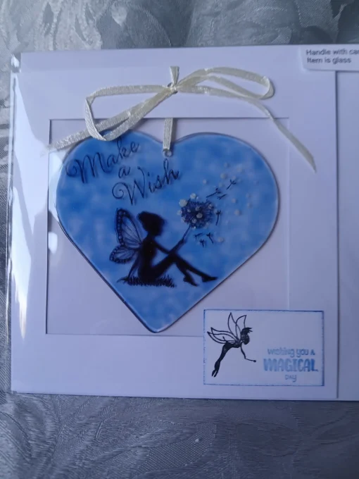 Glass Heart 'Make A Wish' Card and gift.