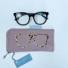 Glasses Case - Dusty Pink with Leopard Print
