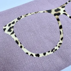 Glasses Case - Dusty Pink with Leopard Print