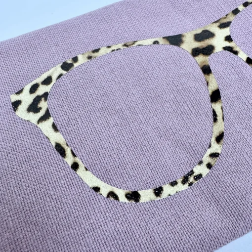 Glasses Case - Dusty Pink with Leopard Print