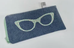 Glasses Case - Floral on Chambray
