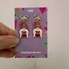 Glitter Gnome Bow Stud Earrings