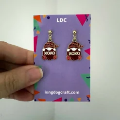 Gnome Heart Drop Stud Earrings