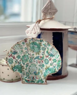 Green Bird Scallop | Handcrafted Shell Décor | Art & Soul